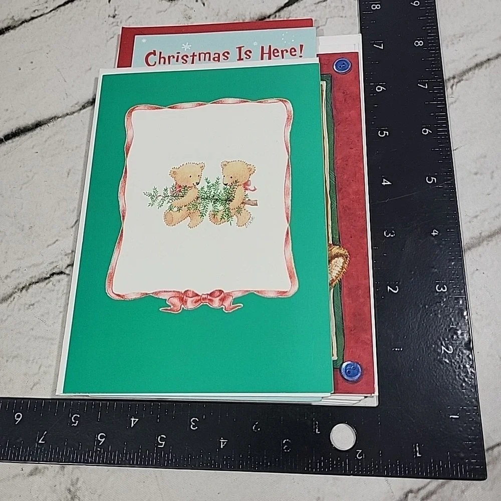 Christmas Cards Lot Of 6 Seasons Greetings Bears Penguin Peace On Earth